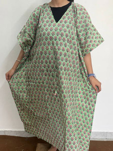 Women's Casual Cotton Printed <b>Kaftan</b> Dress with Soft Fabric and Contemporary Prints - Product Image 4