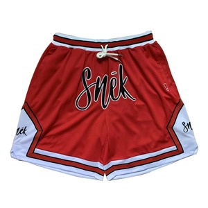 Pantalones Cortos de Baloncesto Personalizados para Hombre, de Alta Calidad, al por Mayor, de Doble Capa, Estilo Retro, con Bolsillos - Product Image 4