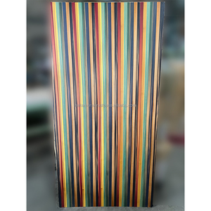 Tablero de Madera Contrachapada de Lujo IRODORITAI, Enchapado en Cedro Arcoíris Teñido, Revestimiento de Uretano, Diseño Japonés a Rayas, para Dormitorio de Apartamento - Product Image 1