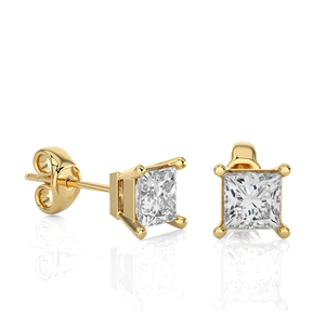 1.00 Carat Princess Cut Lab Created Diamond <b>Earrings</b> 18K Gold Diamond <b>Earrings</b> 2 Pieces of Diamond Stone with IGI Certified - Product Image 1