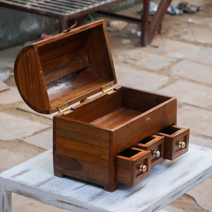 Contemporary Wooden Jewellery Box Handmade Decorative Case for <b>Ring</b> Necklace Bracelet & <b>Watch</b> Storage - Product Image 1