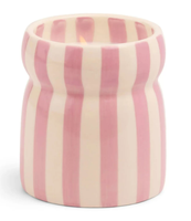 Vases à bougies en céramique personnalisés en gros, pots à bougies rayés
