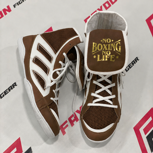 No Boxing No Life Gants de boxe en cuir et mesh noir de qualité supérieure, durables pour l'entraînement et le sparring, chaussures de boxe - Product Image 4