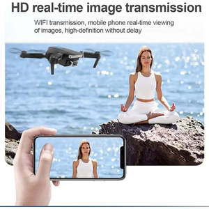 E88 Pro <b>Drone</b> <b>4K</b> UHD Dual Camera Portable Foldable RC <b>Drone</b> Long Range Flight 13 Minutes Flying Time Gray Color - Product Image 2