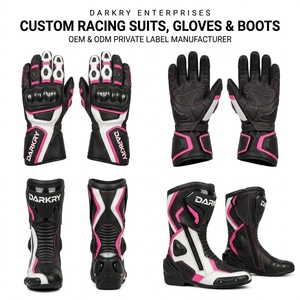 Custom Motorcycle Racing Suit OEM Cowhide Leather Perforated Track Day Apparel Carbon Protection <b>Knee</b> Sliders - Product Image 4