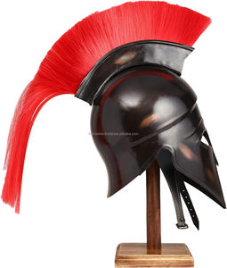 Casque médiéval pour spartiate grec corinthien Plume de cheveux rouges Armure en acier poli Métal pour jeu de rôle LARP SCA Fête d'Halloween - Product Image 3
