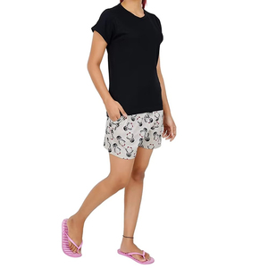 OEM Service Quick Dry Breathable Ladies Cotton <b>Twin</b> <b>Set</b> Latest Stylish Summer Wear Slim Fit Women T Shirt And Shorts <b>Set</b> - Product Image 3