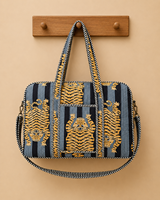 Sac de voyage sportif et décontracté en coton floral gris léger de luxe, écologique, durable et grande capacité