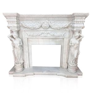 Chimenea Clásica Europea de Mármol Tallada a Mano - Product Image 1