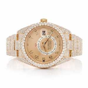 Luxury Iced Out Moissanite <b>Watch</b> Rose Gold Automatic <b>Mechanical</b> Diamond Style Bust Down Wristwatch - Product Image 1