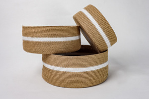 Handmade Braided Paper Roll <b>Baskets</b> Wholesale for Home Decor Storage Living Room Organizer India - Product Image 4