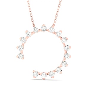 Pendentif fer à cheval en forme de U en diamant de laboratoire en gros, or 10K 14K 18K, argent 925 935, cadeau de luxe pour fiançailles et mariage, rhodié - Product Image 2