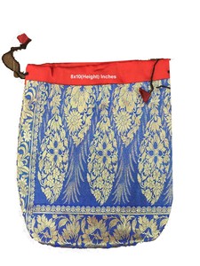 Élégant sac cadeau en tissu brocart de soie de couleurs assorties pour mariage, pochettes en organza multicolores pour événements - Product Image 2
