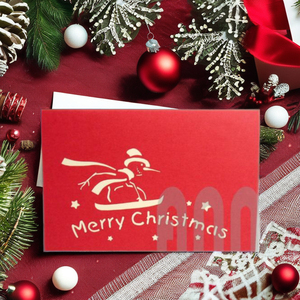 Artesanía personalizada 3D corte láser Navidad muñeco de nieve tarjetas de felicitación Offset impreso Vietnam uso encantador Ángel estilo recuerdo - Product Image 1