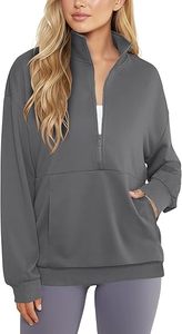 Women's Quarter Zip Pullover Sweatshirt Lightweight Hoodies Casual <b>Workout</b> <b>Jacket</b> - Product Image 6