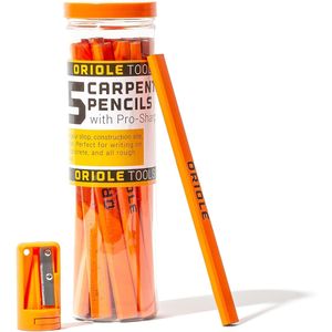 Kit Professionale di Matite da Falegname con Contenitore in PVC Resistente, 15 Matite Piatte e Temperino per Lavori Edili e Contratti Standard - Product Image 2