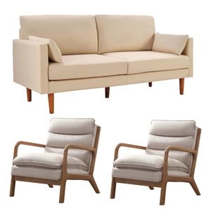 <b>SOFA</b> LOUNGE SET Mid-Century from Vietnam Sectional <b>Sofa</b> style High Density <b>Sponge</b> Pillow Back Metal/Wood Deep Seating - Product Image 1