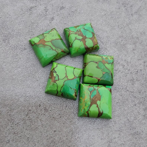 Turquoise Cuivre Vert Naturel, Cabochon Carré, Pierre Précieuse Calibrée à Dos Plat pour Bijoux, Toutes Tailles Disponibles - Product Image 3