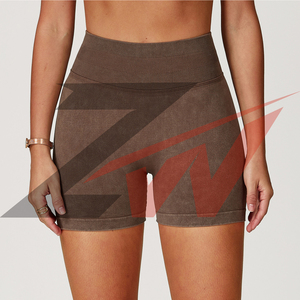 Short de yoga athlétique pour femme, taille haute élastique, effet seconde peau, 3 pouces, séchage rapide, effet ventre plat, rehaussement des fesses, coupe ajustée, avec logo personnalisé - Product Image 4