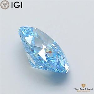 Diamant de 2,00 carats de forme ovale cultivé en laboratoire CVD avec certificat IGI, couleur bleu vif fantaisie, clarté VS2, pour bague de créateur - Product Image 5