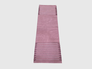 Alfombra Rectangular Tejida con Rayas Rosa, Morado y Gris, Estilo Boho, Decoración para el Hogar - Product Image 1