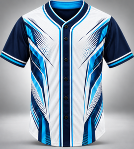 Maillot de baseball OEM de haute qualité 100 % polyester, couleur et logo personnalisés, grande taille, respirant, séchage rapide, vêtements de sport - Product Image 1