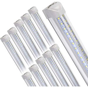 Confezione da 10 Tubi LED da 8FT ad Alta Potenza 100W 16000LM 6500K con Copertura Trasparente, Luce Integrata per Officina Collegabile, Luci LED da Officina da 8FT - Product Image 1