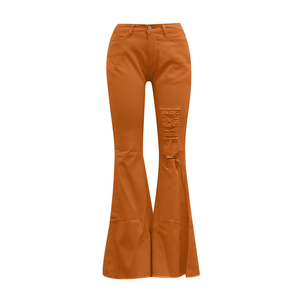 Pantalones Vaqueros de Mujer de Marca Privada, Lavado Ácido, Corte Acampanado, Talle Alto, Proveedor para Minoristas de Ropa Urbana - Product Image 4