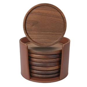 Round <b>Bamboo</b> Coaster Set With Novelty Design Please Don't Ask Just Pour Absorbent <b>Mats</b> For Table Decoration - Product Image 5