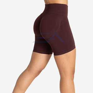 Nouveau style short de sport taille haute respirant et écologique en Spandex/Polyester pour femme, motif uni, pour usage extérieur - Prix - Product Image 6