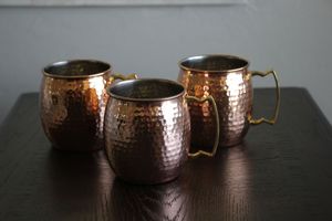 Hammered copper serving mug collection <b>reusable</b> handmade drink <b>cups</b> premium beverage cocktail mugs durable metal - Product Image 2