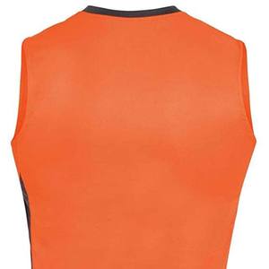 Maillots de basket-ball imprimés couleur orange, grande taille, col en V, sans manches, respirants, anti-transpiration, polyester, vêtements unisexes pour adultes - Product Image 6