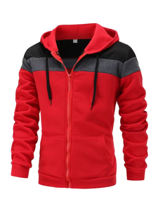 Men's Windproof Breathable Eco-Friendly Polyester/Cotton Long Varsity Jacket Detachable Hood Quarter Zip Casual Winter Green - Product Image 3