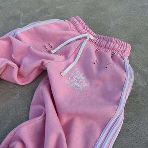 Ensemble sweat à capuche zippé et pantalon de survêtement en fausse fourrure, personnalisé, délavé à l'acide, effet usé, imprimé déchiré, brodé, teint en pièce - Product Image 5