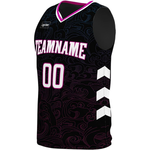 Maillot de basket-ball personnalisé brodé avec impression numérique par sublimation, en maille polyester, uniformes de basket-ball réversibles pour jeunes, pour hommes - Product Image 5