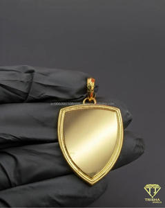 Colgante de Guerrero con Forma de Escudo, Chapado en Oro, Plata de Ley 925, Diamantes Cultivados en Laboratorio VVS, Joyería Hip Hop - Product Image 6