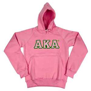 Sweat à capuche rose premium AKA pour femme, broderie lettres grecques, pull en molleton doux, décontracté, élégant et confortable - Product Image 1