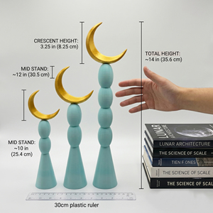 Modern Style Metal & Resin Crescent Moon Stand Decor Set Luxury Islamic Table Accent For Ramadan, Eid, Home & <b>Office</b> <b>Decoration</b> - Product Image 3