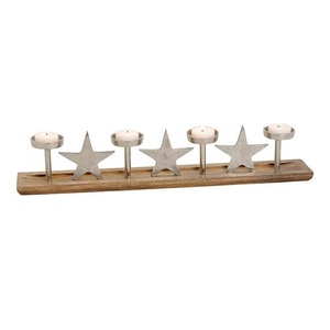 Elegante candelabro decorativo de madera con diseño de ciervo y árbol, para velas de té, con opciones de personalización para Navidad. - Product Image 5