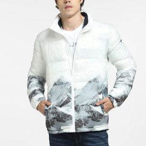 เสื้อแจ็คเก็ตพัฟเฟอร์ผู้ชายสำหรับฤดูหนาว คอตั้ง ปิดด้วยซิป ลายภูเขา กันลม สไตล์ลำลอง บุด้วยโพลีเอสเตอร์ ทรงปกติ - Product Image 1