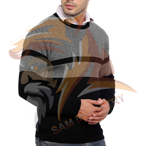 Pull-over décontracté en coton 100% tricoté pour homme, respirant, coupe-vent, manches longues, grande taille, pour l'hiver, pour adultes - Product Image 3