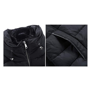 Veste d'hiver matelassée pour femme Jaffico International, marron, avec capuche, rembourrage en duvet naturel, fermeture éclair, style décontracté - Product Image 4
