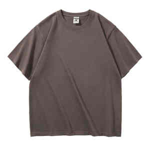 T-shirt Homme Col Rond Manches Courtes 100% Coton 280 g/m² Coupe Droite Couleur Unie Décontracté Logo Avant Vente Chaude T-shirts Vierge - Product Image 6