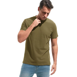 T-shirts pour hommes en coton 100% tricoté de haute qualité, couleur unie, imprimés sur mesure, dernier design, pour adultes - Product Image 3