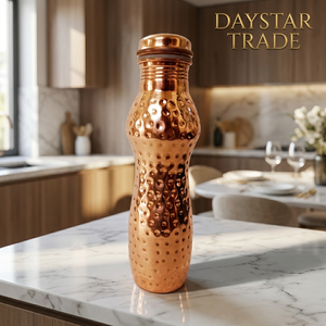 Bouteille d'eau en cuivre pur Daystar Trade 34 oz, classique, écologique, portable, réutilisable pour la maison, le bureau, les voyages, l'extérieur - Product Image 1