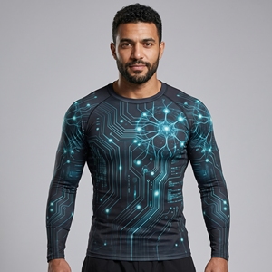 Rashguard Sublimado para MMA, Ropa Deportiva BJJ, Artes Marciales, Rashguard Personalizado, Cómodo, Transpirable, de Secado Rápido, para Fitness Masculino - Product Image 1