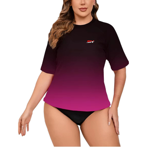 Camiseta de manga corta personalizada para mujer, hecha profesionalmente para fitness y running al aire libre, protege la piel de quemaduras solares. - Product Image 1