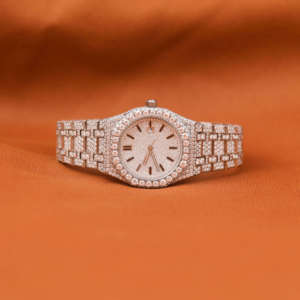 Montre de luxe pour homme avec diamants, boîtier en alliage, mouvement à quartz ETA, cadran de 41 mm, verre saphir, fermoir papillon, usage quotidien - Product Image 1