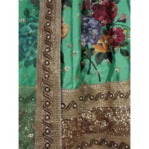 Magnifique créateur de vêtements de fête de couleur verte brodé Lehenga Choli - Product Image 3
