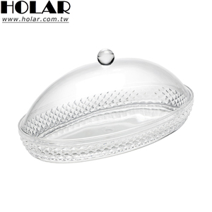 [Holar] Taiwan Made Food-Grade Glass-like Clarity Shatterproof Plastic Cake Serving Tray for Catering Bakery Cafeteria - Product Image 1